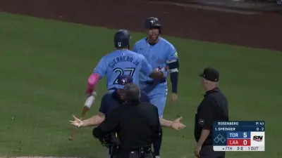 Blue Jays outfielder George Springer goes ballistic after getting ejected vs. Angels