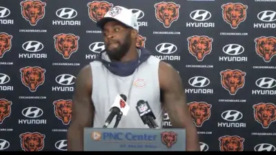Bears cornerback Jaylon Johnson at a press conference