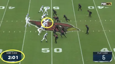The Lions get ready to snap the ball