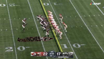 Falcons lining up for 4th-and-inches against the Chiefs