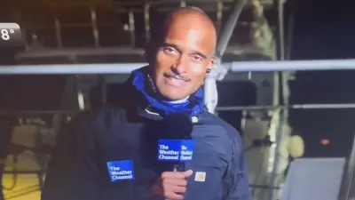 Paul Goodloe reporting on a hurricane