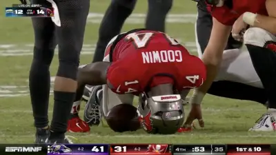 Buccaneers wide receiver Chris Godwin down with an apparent ankle injury