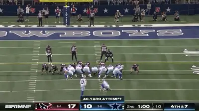 Cowboys kicker Brandon Aubrey lining up for a kick