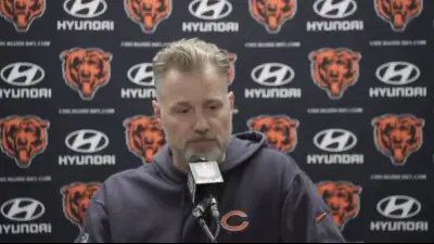 Bears coach Matt Eberflus at a press conference