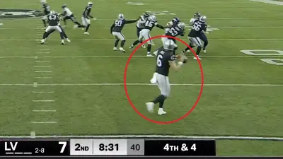The Las Vegas Raiders running a fake punt