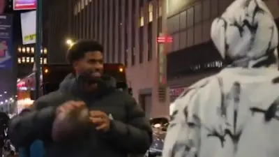 Shedeur Sanders and Malik Nabers play catch in New York City streets