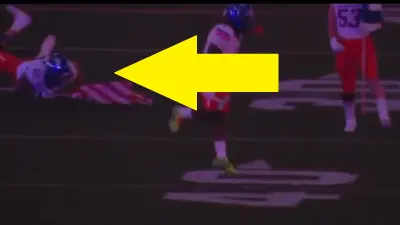 A Boise State player falls