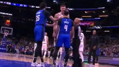 Goga Bitadze with Kristaps Porzingis
