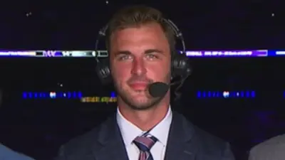 Jake Butt with a headset on