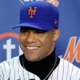 Juan Soto at a Mets press conference