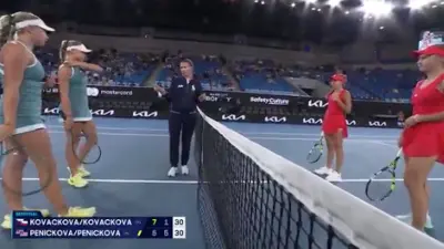 Sisters wore matching outfits during the junior Australian Open