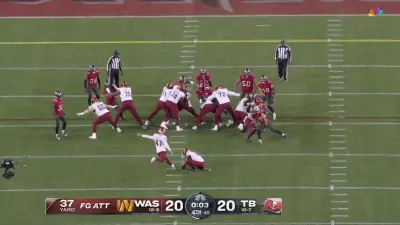 Commanders kicker Zane Gonzalez lining up for a field goal