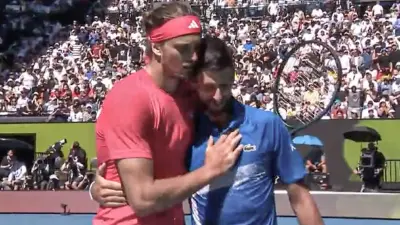 Novak Djokovic with Sasha Zverev