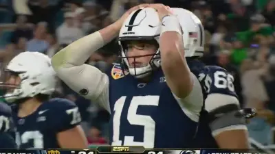Drew Allar reacting to an interception