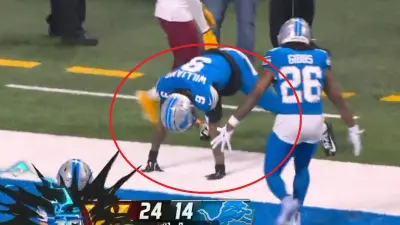 Jameson Williams celebrating a touchdown