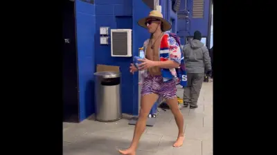 Mack Hollins in a beach outfit