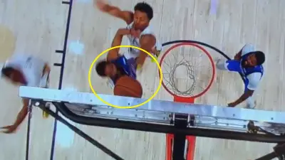 A goaltend at the basket by the New Orleans Pelicans