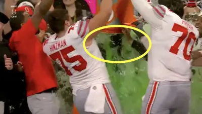 Ohio State players give Ryan Day a Gatorade bath