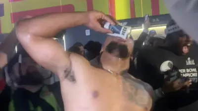 Saquon Barkley shotguns a beer