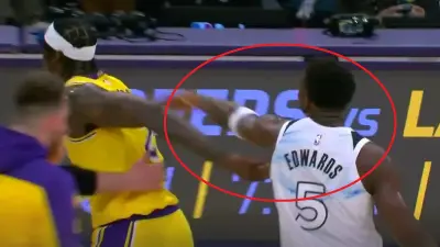Anthony Edwards shoving Jarred Vanderbilt