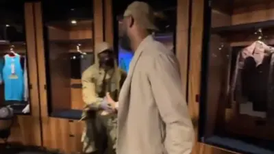 LeBron James reaches out to shake Jaylen Browns hand