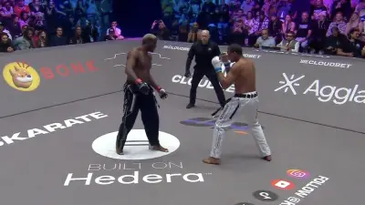 Former UFC fighter Robelis Despaigne sizing up his Karate Combat opponent
