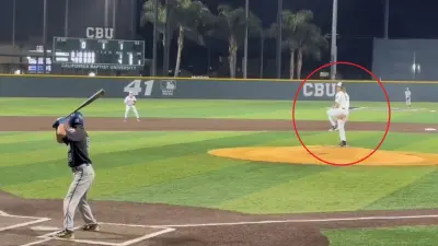 Striker Pence pitching