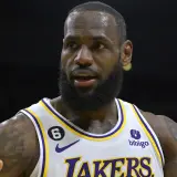 LeBron James looks on