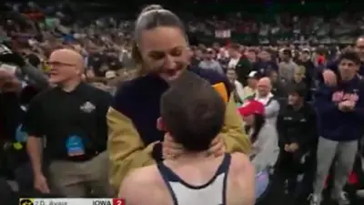 Lucas Byrd celebrates with his girlfriend Ellie Holzman