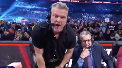 Pat McAfee yells into the camera