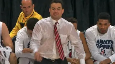 Sean Miller sweating on the sideline