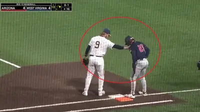 A player standing at first base