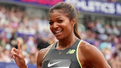 Gabby Thomas posing for the camera