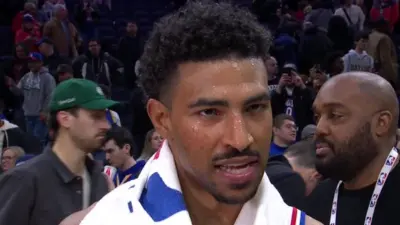 Quentin Grimes giving an interview