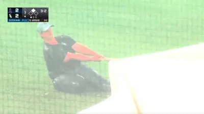 White Sox grounds crew tarp