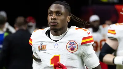Xavier Worthy in a Chiefs uniform