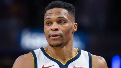 Russell Westbrook looks on