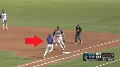Chandler Simpson beating a grounder to first