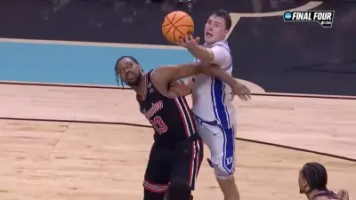 Cooper Flagg battling for a rebound during Duke-Houston Final Four game