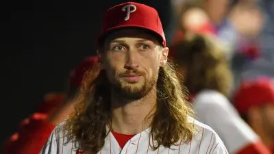 Matt Strahm in the dugout