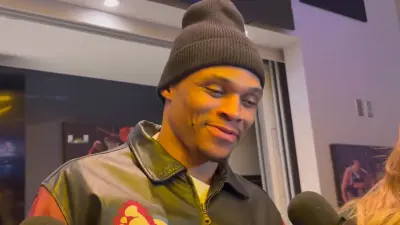 Russell Westbrook smirking
