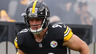 TJ Watt in a helmet and pads