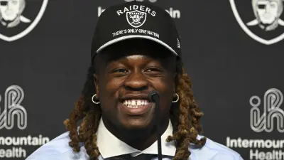 Ashton Jeanty at a press conference