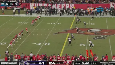 The Buccaneers attempt on onside kick