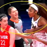 Angel Reese yelling at Caitlin Clark