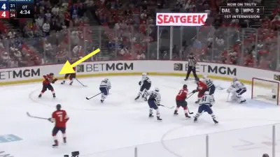 Brad Marchand scoring a goal against the Toronto Maple Leafs