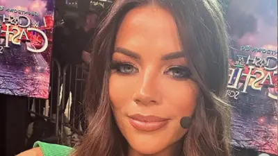 Jackie Redmond with a headset on