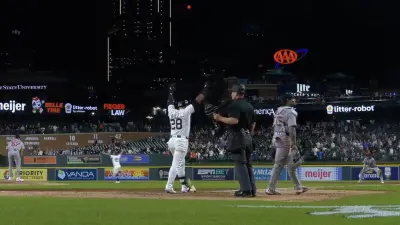 Tigers slugger Javier Baez hitting a walk-off home run