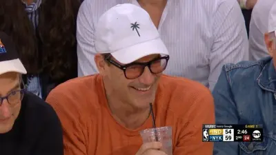 Jon Hamm sitting courtside