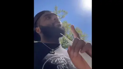 Knicks center Mitchell Robinson recording an Instagram story post